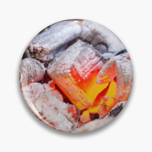 Item preview, Glowing Embers and Hot Coals of a Burning Wood Fire Close-Up With Ash and Charcoal designed and sold by Nmallia.
