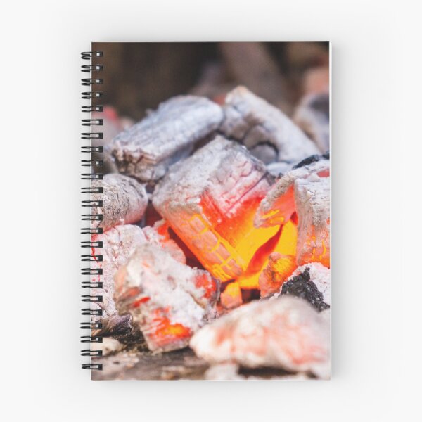Item preview, Glowing Embers and Hot Coals of a Burning Wood Fire Close-Up With Ash and Charcoal designed and sold by Nmallia.