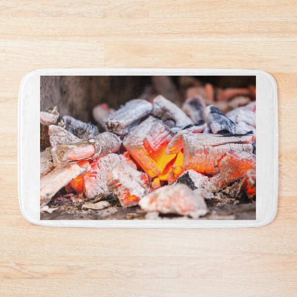 Item preview, Glowing Embers and Hot Coals of a Burning Wood Fire Close-Up With Ash and Charcoal designed and sold by Nmallia.