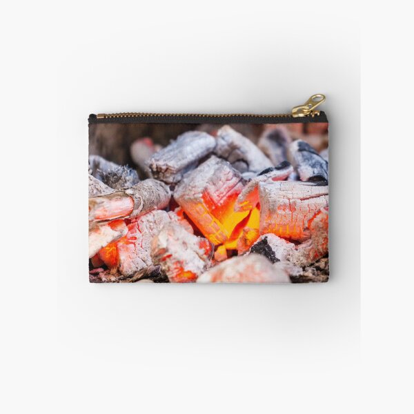 Item preview, Glowing Embers and Hot Coals of a Burning Wood Fire Close-Up With Ash and Charcoal designed and sold by Nmallia.