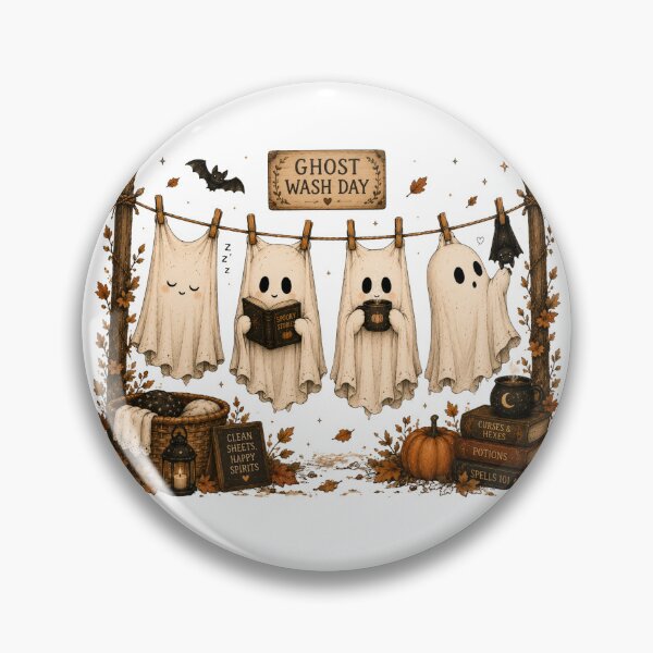 Item preview, Ghost Wash Day Cozy Halloween designed and sold by DustyCuriositie.