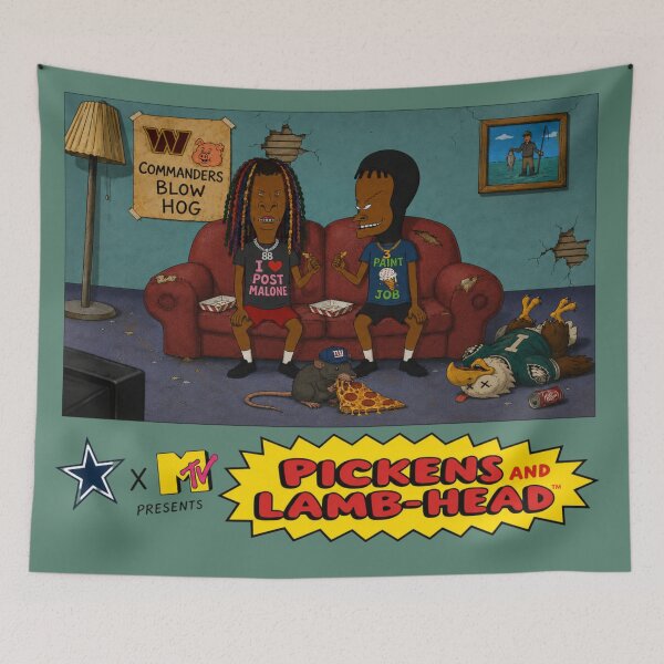 Item preview, CeeDee Lamb & George Pickens – Dallas Cowboys Beavis & Butt-Head Parody designed and sold by 998lc.
