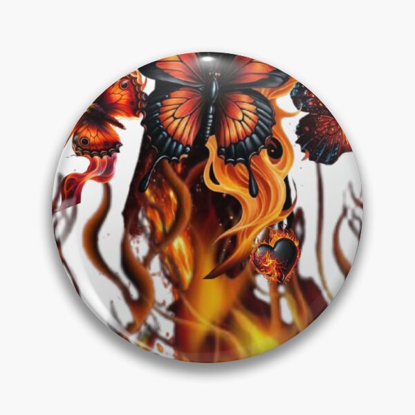 Item preview, Fiery Butterfly Girl Flame Heart Aesthetic Art designed and sold by stickerabhay.