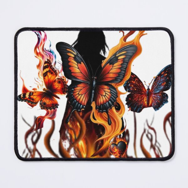 Item preview, Fiery Butterfly Girl Flame Heart Aesthetic Art designed and sold by stickerabhay.