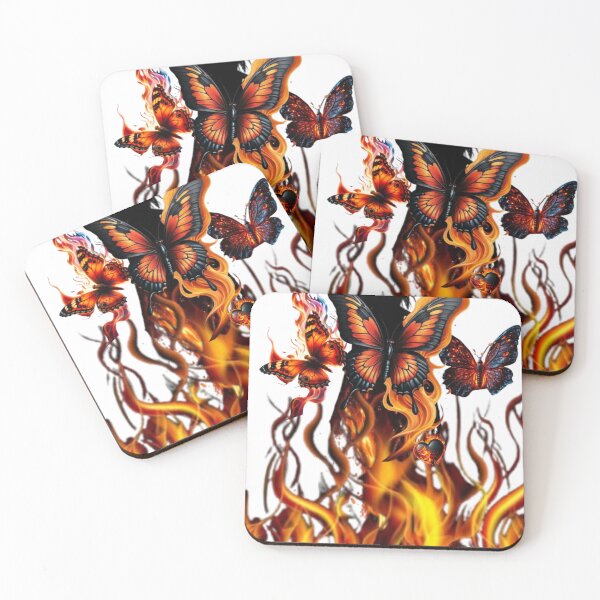 Item preview, Fiery Butterfly Girl Flame Heart Aesthetic Art designed and sold by stickerabhay.