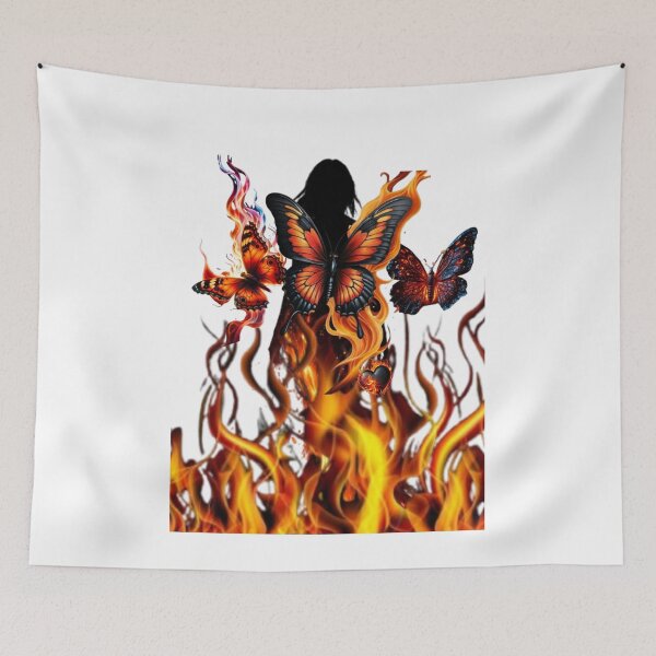 Item preview, Fiery Butterfly Girl Flame Heart Aesthetic Art designed and sold by stickerabhay.