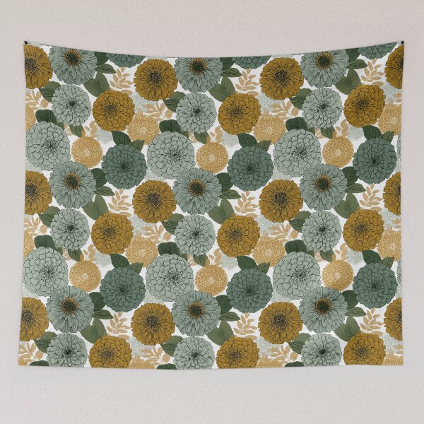Item preview, Minimalistic Zinnia Print  - Flower Garden Pattern - Retirement Gifts for Wife designed and sold by RoyalStarsPatts.