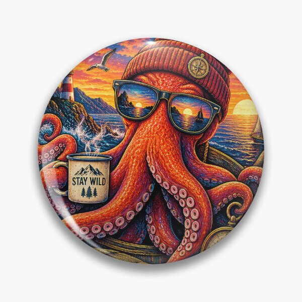 Item preview, Not All Who Wander Are Lost – Retro Adventure Octopus designed and sold by thewandswant.