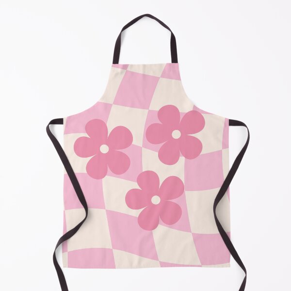 Item preview, Pink Wavy Checkerboard Retro Flowers designed and sold by jianina-alondra.