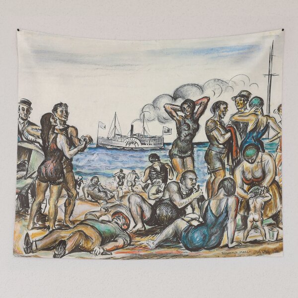 Item preview, Figures on the Beach summer coastal fun landscape painting by Reginald Marsh designed and sold by Jéanpaul  Ferro.