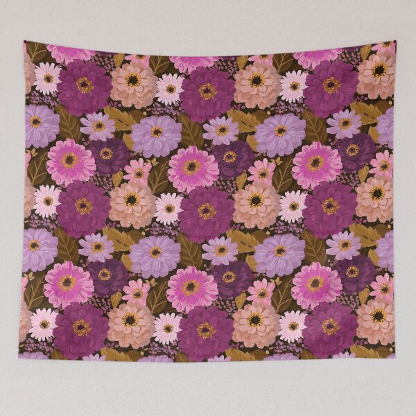 Item preview, Blooming Zinnia Floral  - Botanical Garden Pattern - Secret Santa Gifts designed and sold by RoyalStarsPatts.