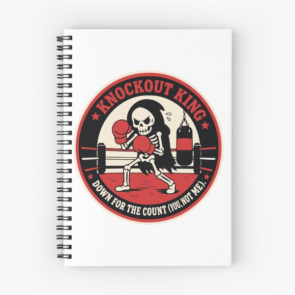 Item preview, Knockout King Grim Reaper Boxing Skeleton Badge designed and sold by Simon-art-land.