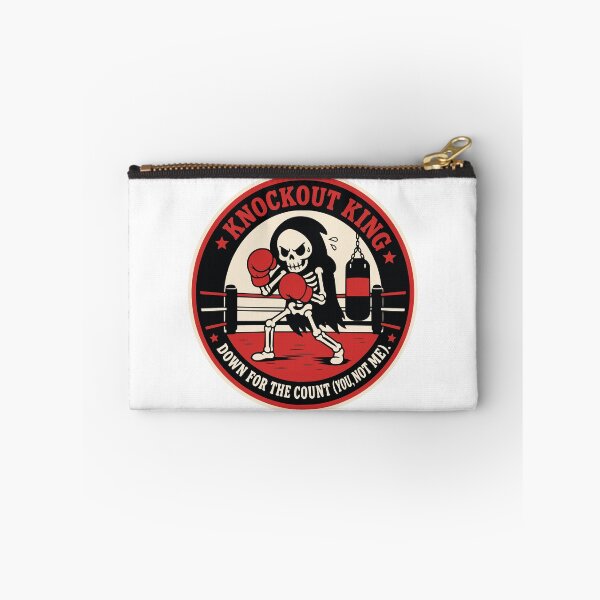 Item preview, Knockout King Grim Reaper Boxing Skeleton Badge designed and sold by Simon-art-land.