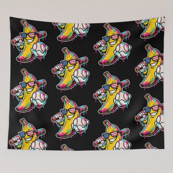 Item preview, Banana Baseball Player Funny Slugger Summer Sports designed and sold by Mind-Drift.