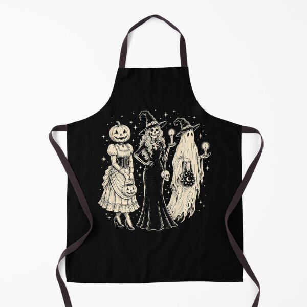 Item preview, Vintage Gothic Halloween Trio Skeleton Witch Pumpkin Head and Ghost Art designed and sold by ArcaneArtistry.