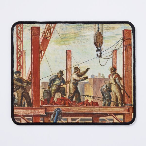 Item preview, Iron Workers, New York City skyscraper construction cityscape painting by Reginald Marsh designed and sold by Jéanpaul  Ferro.