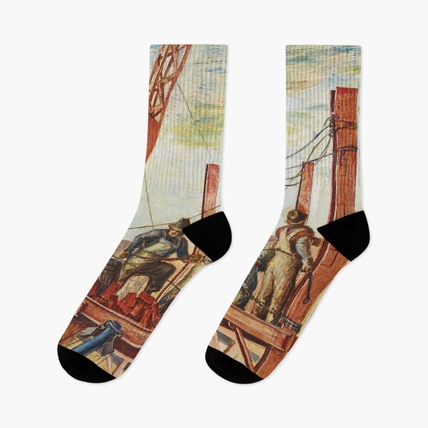 Item preview, Iron Workers, New York City skyscraper construction cityscape painting by Reginald Marsh designed and sold by Jéanpaul  Ferro.