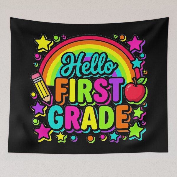 Item preview, Hello First Grade — Rainbow Colorful Back To School Teacher Shirt  designed and sold by Uglyandcute.