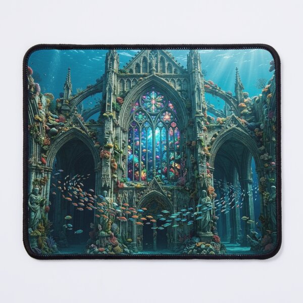 Item preview, Sunken Cathedral — Gothic Ruins Beneath the Sea designed and sold by RoyArt0.