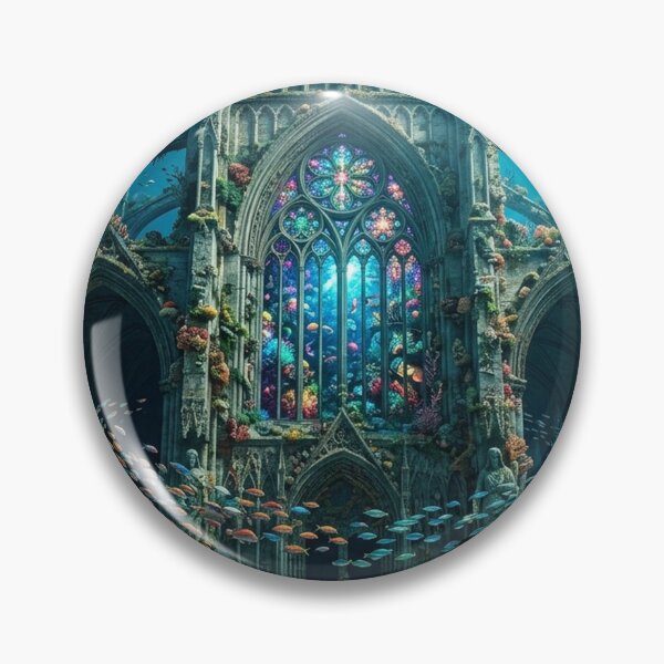 Item preview, Sunken Cathedral — Gothic Ruins Beneath the Sea designed and sold by RoyArt0.