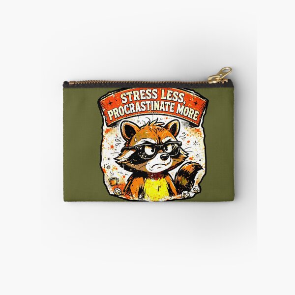 Item preview, Stress Less, Procrastinate More | Funny Raccoon Design designed and sold by AstronautMerch.