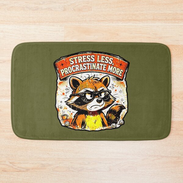 Item preview, Stress Less, Procrastinate More | Funny Raccoon Design designed and sold by AstronautMerch.
