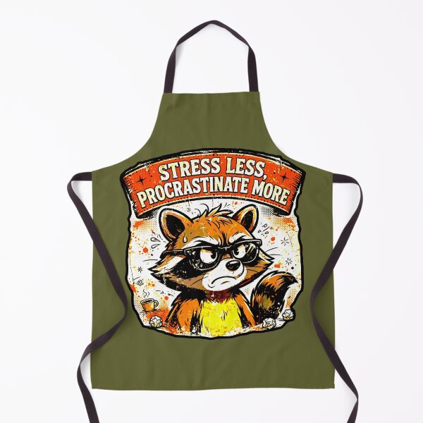 Item preview, Stress Less, Procrastinate More | Funny Raccoon Design designed and sold by AstronautMerch.