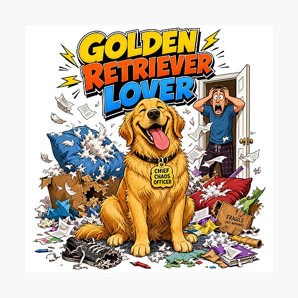 Item preview, Golden Retriever lover – Fun dog design: “Director of Chaos” designed and sold by GoldenPaws Studio ⭐.