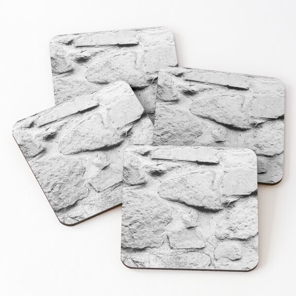 Item preview, Rough Stone Wall Texture With Weathered Masonry Surface in Black and White Closeup designed and sold by Nmallia.