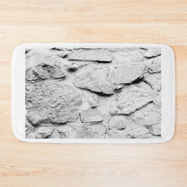 Item preview, Rough Stone Wall Texture With Weathered Masonry Surface in Black and White Closeup designed and sold by Nmallia.