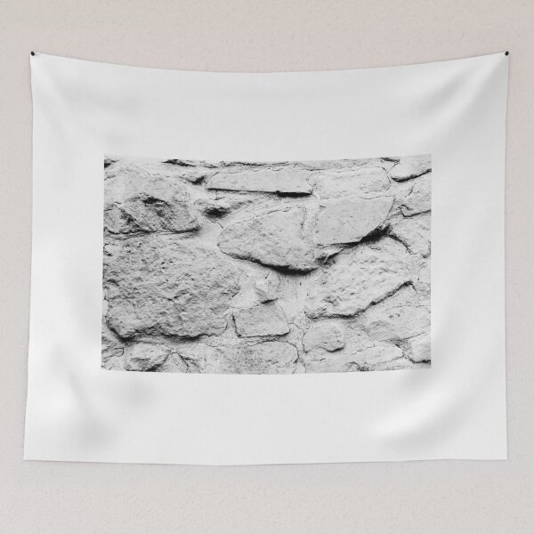 Item preview, Rough Stone Wall Texture With Weathered Masonry Surface in Black and White Closeup designed and sold by Nmallia.