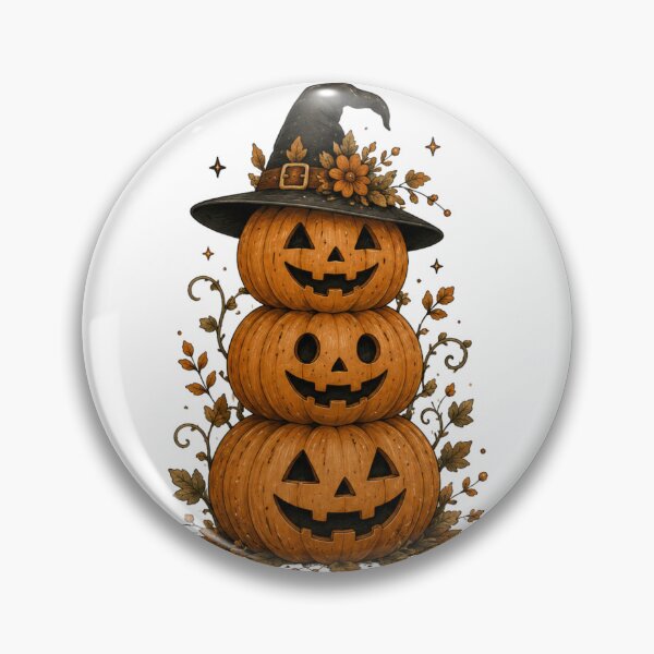 Item preview, Witchy Jack O Lantern Pumpkin Stack designed and sold by DustyCuriositie.