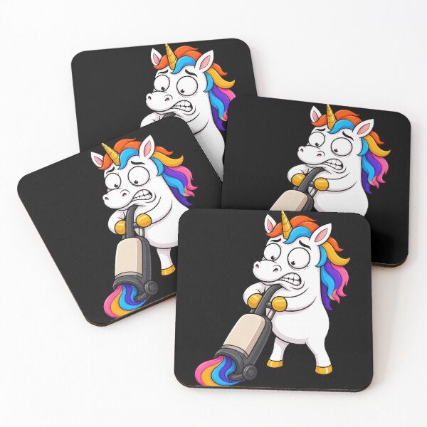 Item preview, Unicorn Vs Vacuum Cleaner Funny Cartoon Fight designed and sold by BoyleDesignShop.