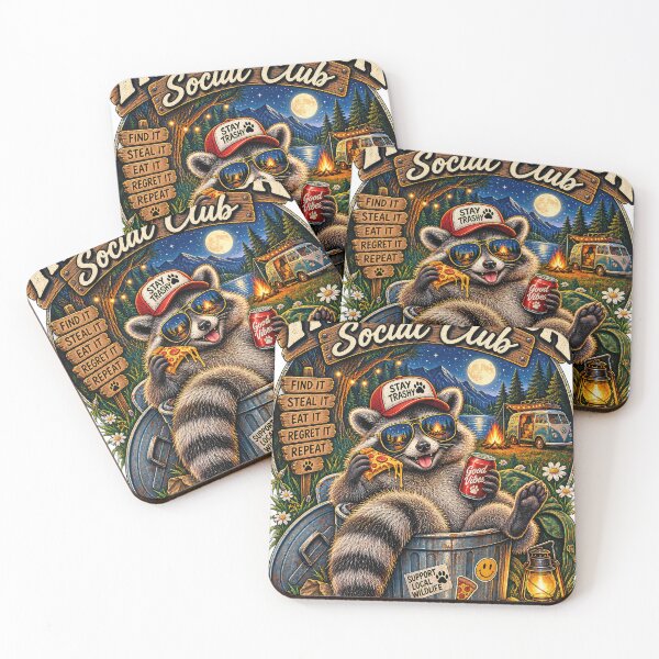 Item preview, Trash Panda Social Club – Stay Trashy Raccoon Adventure designed and sold by thewandswant.