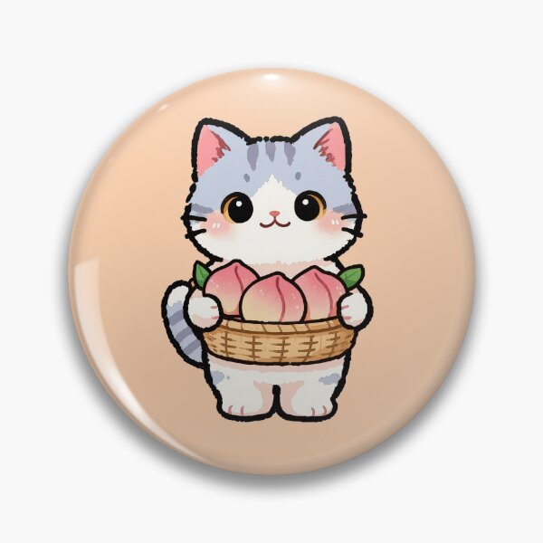 Item preview, Kawaii Peach Cat Cute Kitten with Peaches Basket Shirt designed and sold by Nuttajak.