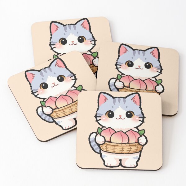 Item preview, Kawaii Peach Cat Cute Kitten with Peaches Basket Shirt designed and sold by Nuttajak.