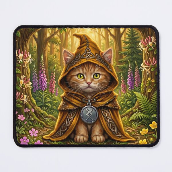 Item preview, The Solstice Tabby - Celtic Folklore Ginger Cat in Summer Woods designed and sold by Englandbear.