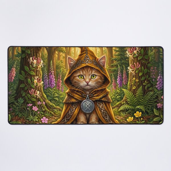 Item preview, The Solstice Tabby - Celtic Folklore Ginger Cat in Summer Woods  designed and sold by Englandbear.