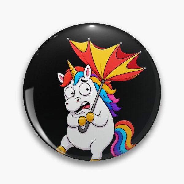Item preview, Unicorn Umbrella Windy Day Funny Cartoon Reaction designed and sold by BoyleDesignShop.