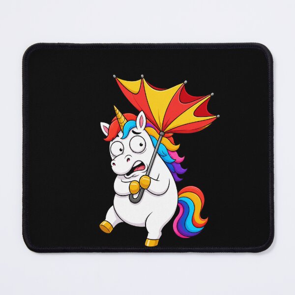 Item preview, Unicorn Umbrella Windy Day Funny Cartoon Reaction designed and sold by BoyleDesignShop.