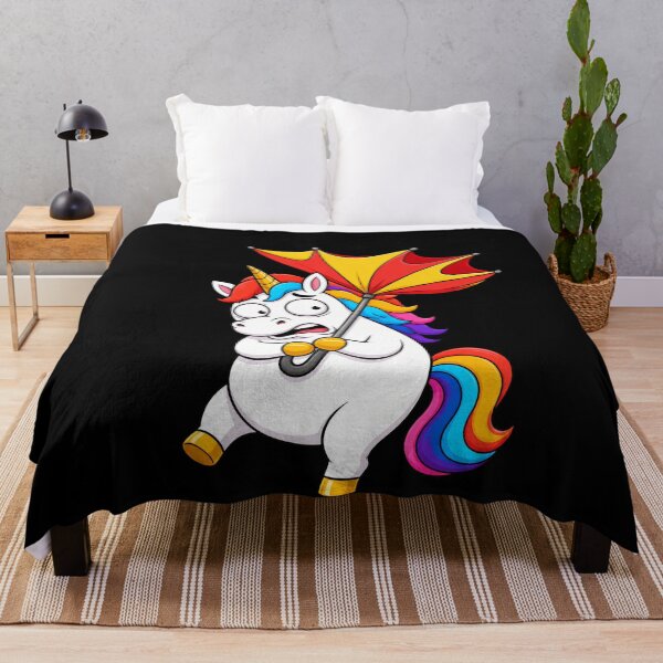 Item preview, Unicorn Umbrella Windy Day Funny Cartoon Reaction designed and sold by BoyleDesignShop.