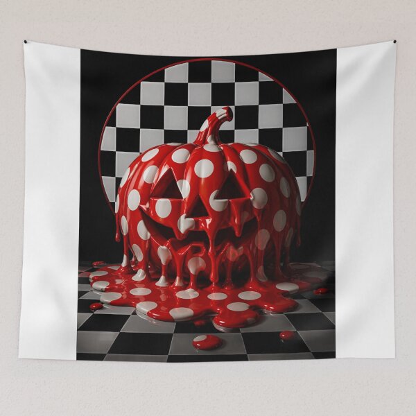 Item preview, Melting Polka Dot Pumpkin Halloween Pop Art designed and sold by YourColorsWall.