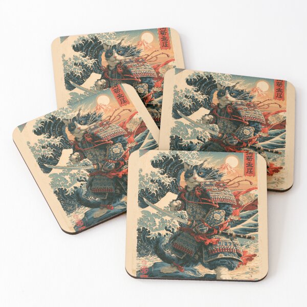 Item preview, Samurai Cat Japanese Ukiyo-e Warrior designed and sold by GrinGalore.