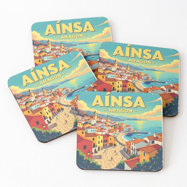 Item preview, Ainsa, Aragon, Spain: Vintage-Style Painterly Travel Poster designed and sold by LSVart.