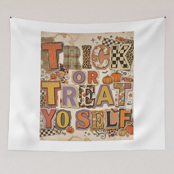 Item preview, Trick or Treat Yo Self – Retro Grunge Halloween Collage designed and sold by MOCH- ART.