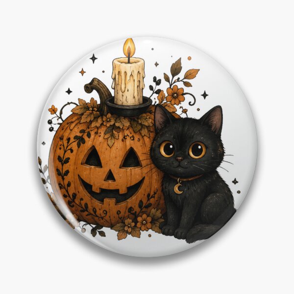 Item preview, Black Cat & Candlelight Pumpkin designed and sold by DustyCuriositie.