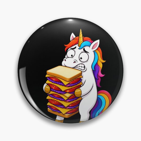 Item preview, Unicorn Eating Giant Sandwich Funny Cartoon Gift designed and sold by BoyleDesignShop.