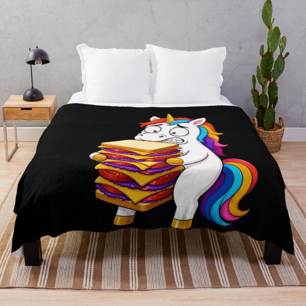 Item preview, Unicorn Eating Giant Sandwich Funny Cartoon Gift designed and sold by BoyleDesignShop.