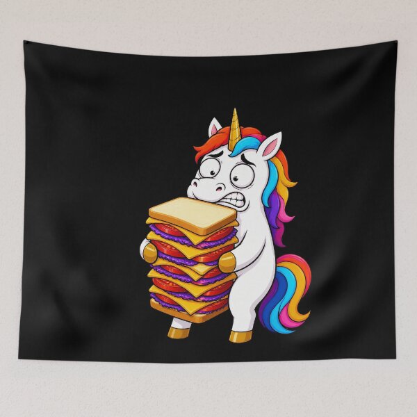 Item preview, Unicorn Eating Giant Sandwich Funny Cartoon Gift designed and sold by BoyleDesignShop.