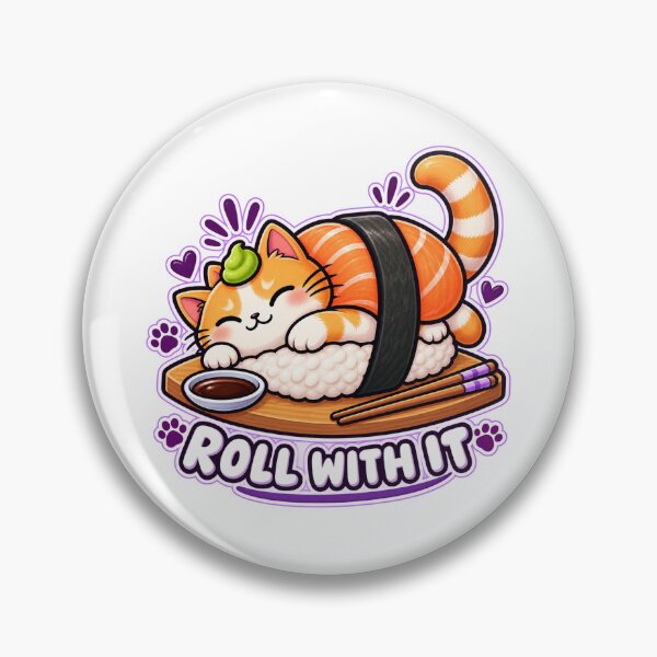 Item preview, Roll With It Sushi Cat Cute Funny Cat designed and sold by JPCuteDesign.